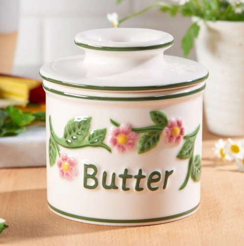 Smørkrukke, Floral - Butter Bell®