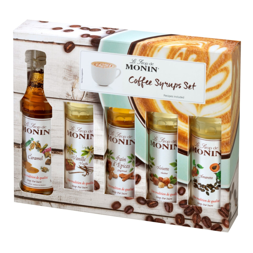 Monin Coffee Set Syrup 5 x 5 cl i gruppen Bar & Vin / Bar udstyr / Øvrig bar udstyr hos The Kitchen Lab (1083-30786)